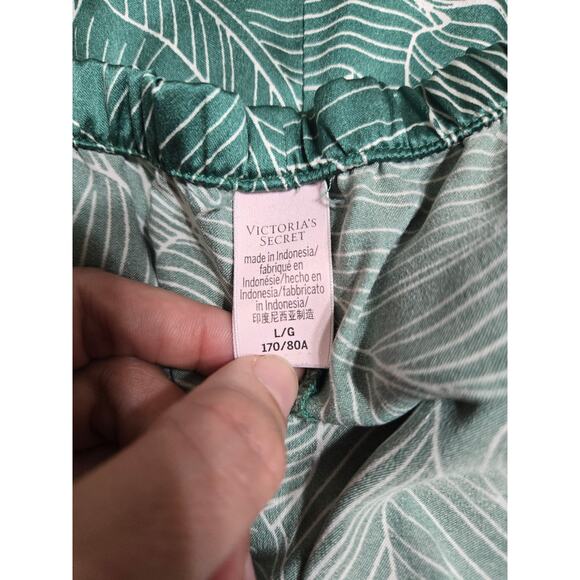 Victoria's secret large women's green satin palm leaf boxer shorts - Picture 4 of 10